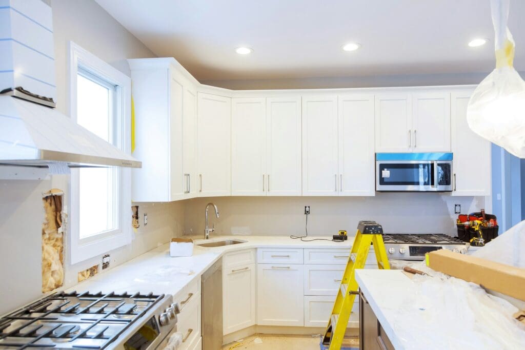 Installing new induction hob in modern improvement Kitchen Remodel Beautiful white kitchen